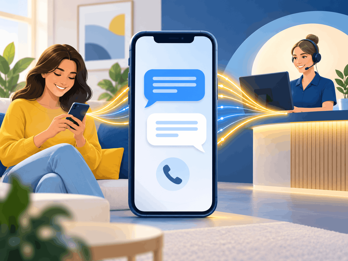 texts on a phone